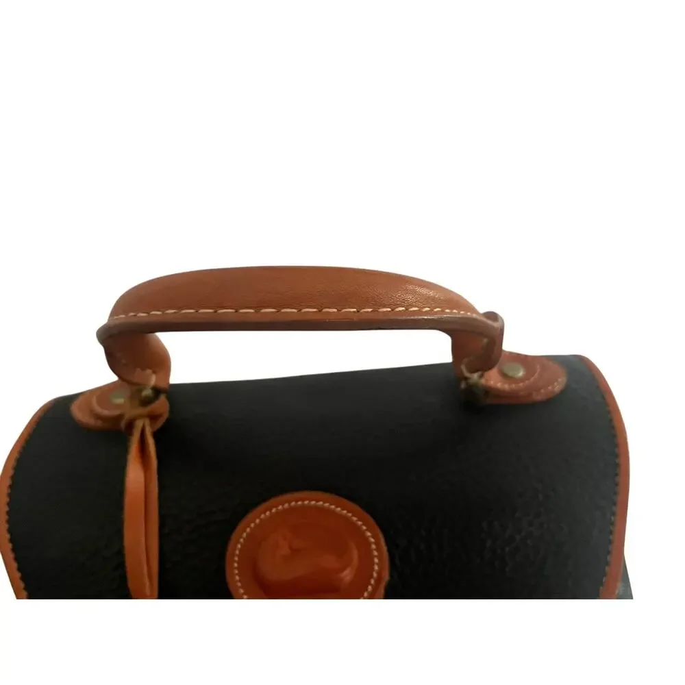 Vintage Dooney & Bourke Medium Essex Carrier Black Satchel Tote Doctor Bag - Picture 8 of 16